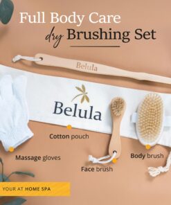 Belula Premium Dry Brushing Body Brush Set- Natural Boar Bristle Body Brush, Exfoliating Face Brush & One Pair Bath & Shower Gloves. Free Bag & How To – Great Gift For A Glowing Skin & Healthy Body 31 714HKj3LYYL 2