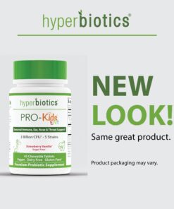 Hyperbiotics ENT Probiotic for Kids | Vegan Supplement for Ears, Nose, Throat | Chewable Tablets for Children | Strawberry Vanilla | Sugar Free | Digestive Health & Immune Support | 45 Count 21 714IX9k8kRL