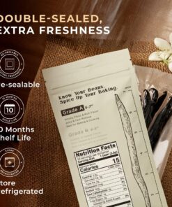 10 Tahitian Vanilla Beans for making Vanilla Extract - Grade A Vanilla Beans for Baking - 5-7 Inches (12 to 15 CM) long Vanilla Pods, Caviar Rich, Flavorful Fresh Vanilla Bean Pods by Gya Labs 1.2 Ounce (Pack of 1) 10 714J5Spbd1L