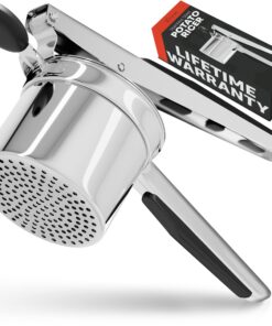 PriorityChef Large 15oz Potato Ricer, Heavy Duty Stainless Steel Potato Masher and Ricer Kitchen Tool, Press and Mash Kitchen Gadget For Perfect Mashed Potatoes - Everytime Black 29 714JA13PL1L