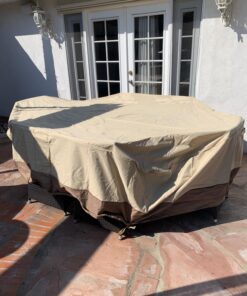 Classic Accessories Veranda Water-Resistant 108 Inch Rectangular/Oval Patio Table & Chair Set Cover, Outdoor Table Cover 108"L x 82"W x 23"H 30 714JxlmtrIL