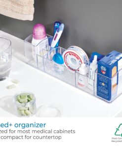 iDesign 43030 Med+ 12" Plastic Divided Vanity Medication and Bathroom Accessory, 12" x 3" x 3.5", Multi-Level Organizer 26 714K2EuhWBL