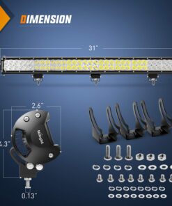 Nilight LED Light Bar 31Inch 198WOff Road Driving Light Spot Flood Combo Rooftop Led Bar Work Light 24V 12V for Van Camper Wagon Car Pickup ATV UTV SUV Truck Boat, 2 Years Warranty 26 714KsjlZikL