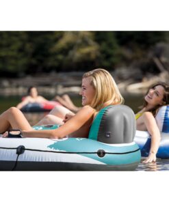 Intex River Run 1 Water Tube Lake Raft Inflatable Pool Floats with 2 Heavy Duty Handles, Backrest, and 2 Cupholders, Red (4 Pack) 18 714La UcOSL