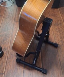 Amazon Basics Adjustable Guitar Folding A-Frame Stand for Acoustic and Electric Guitars with Non-Slip Rubber and Soft Foam Arms, Fully Assembled 41 714LqZD4P1L