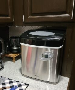 Newair Portable Ice Maker 50 lb. Daily, 12 Cubes in Under 7 Minutes - Compact Countertop Design - 3 Size Bullet Shaped Ice - for Kitchen/Office/RV/Bar - Stainless Steel 36 714LuD IC9L