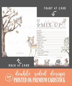 Paper Clever Party Girls Woodland Baby Shower Word Scramble Game Girls, Pink Boho Floral Ideas, 5x7 Cards, 25 Pack 9 714PMElPiL