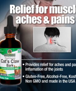 Nature's Answer Cat's Claw Inner Bark 2000 mg 2oz Extract | Supports Joint & Muscle Function | Gluten-Free, Alcohol-Free, Vegan, Kosher Certified & No Preservatives | Single Count 10 714Pdy8vML
