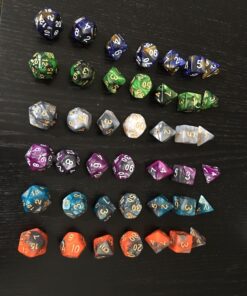 SmartDealsPro 6 x 7 Sets(42 Pieces) Double Colors Polyhedral Dice Set with Pouches for Dungeons and Dragons DND RPG MTG Table Games D4 D6 D8 D10 D12 D20 (6-Colors Set 2) Color 1 46 714PtDVNw3L