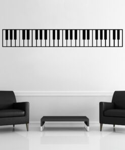 Alternative view of Piano Keys Wall Decal Sticker. Musical Instrument Decor. - Black, 10" x 72". Easy to Apply & Removable. 10in X 72in (Black)