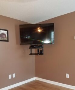 Mount-It! Corner TV Mount | Premium Swivel Full Motion Caddy Corner Wall Bracket for 37-63 inch Flat Panel Screens VESA up to 800x400, 132 lb Capacity, Black 84 714SlCgPbNL