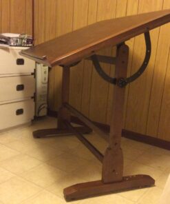 Studio Designs Vintage Drafting Table - Antique Design Solid Wood Drafting Table with Built-In Pencil Groove and Pencil Ledge - Angle Adjustable Work Surface Rustic Oak 42" 51 714Tg6UkrL