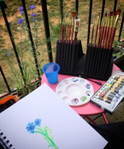 Santa Fe Art Supply Paint Brush Set W/Carrying Case-Organizer - 15+1 Professional Grade Wood Paintbrush Kit Perfect for Watercolor, Oil, Ink, Face - Creative Art Brushes & Craft Supplies for Artists 44 714TwqgOGJL