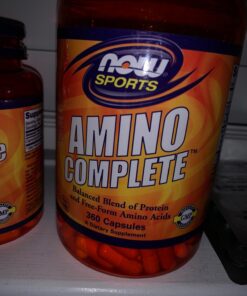 NOW Sports Nutrition, Amino Complete™, Protein Blend With 21 Aminos and B-6, 360 Veg Capsules 360 Count (Pack of 1) 23 714UndKECTL