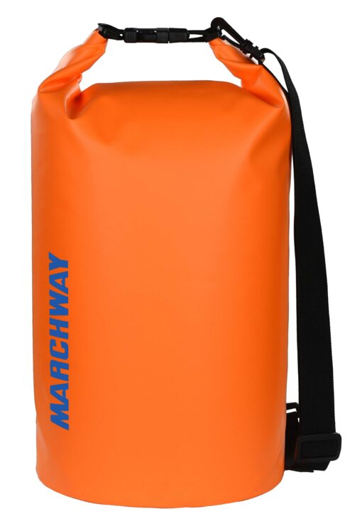 MARCHWAY Floating Waterproof Dry Bag Backpack 5L/10L/20L/30L/40L, Roll Top Sack Keeps Gear Dry for Kayaking, Rafting, Boating, Swimming, Camping, Hiking, Beach, Fishing 20L Deep Orange