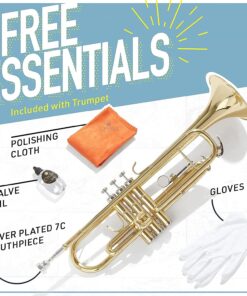 Mendini By Cecilio Bb Trumpet - Trumpets for Beginner or Advanced Student w/Case, Cloth, Oil, Gloves - Brass Musical Instruments For Kids & Adults Gold 29 714Xq3XN0jL 2