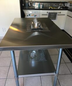 WATERJOY 48" x 30" Stainless Steel Table for Prep & Work Commercial Heavy Duty Kitchen Table with Adjustable Shelf and Wheels Installable(Without Wheel) 48" x 30" Without Wheel 45 714YWqrw3IL 3