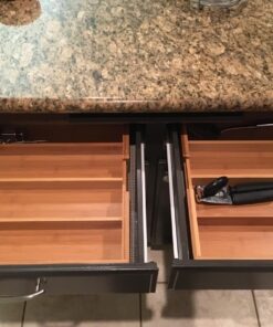 Seville Classics Bamboo Premium Organizer Storage Bins for Kitchen Silverware, Pantry, Closet, Office Desk, Pens, Utensils, Makeup, K Cup, Bamboo, Expandable Tray (5 Compartment) Expandable Tray (5 Compartment) 42 714ZkHdvyeL