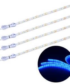 PryEU Blue (465-475nm) LED Strip Lights 12V Waterproof for Auto Car Truck Boat Motorcycle Interior Lighting 12'' 30CM 2835 SMD UL Listed Pack of 4 22 714a7UpP4yL