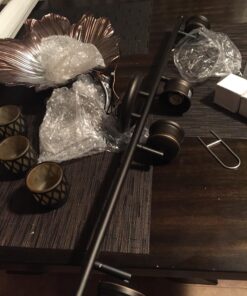 Globe Electric 59063 Norris 4-Light Track Lighting, Bronze, Oil Rubbed Finish, Champagne Glass Track Heads, Bulbs Included, 465 Lumen Without Dimmer 33 714bC3D3X L