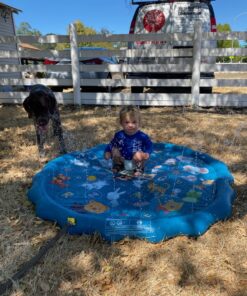 SplashEZ 3-in-1 Splash Pad, Sprinkler for Kids and Baby Pool for Learning – Toddler Sprinkler Pool, 60’’ Outside Water Toys – “from A to Z” Outdoor Play Mat for Babies & Toddlers from A to Z 35 714cXfVCDZL