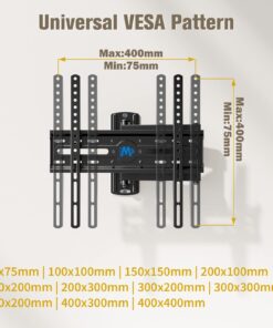 Mounting Dream TV Wall Mount Swivel and Tilt for Most 26-55 Inch TV, TV Mount Perfect Center Design, Full Motion TV Mount Bracket with Articulation, up to VESA 400x400mm, 60 lbs, MD2377 31 714cl64vYkL