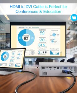 BlueRigger HDMI to DVI Cable (6FT, High-Speed, Bi-Directional Adapter Male to Male, DVI-D 24+1, 1080p, Aluminum Shell) - Compatible with Raspberry Pi, Roku, Xbox One, PS5/PS4/PS3, Graphics Card 6FT 29 714dNC5bxGS