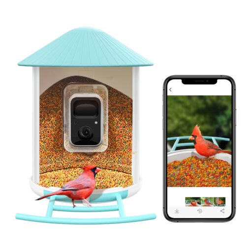 NETVUE Birdfy Smart Bird Feeder with Camera - Auto Capture & Identify 6000+ Species, Free AI Forever, Ideal Gift for Birdwatching and Bird Lovers Blue