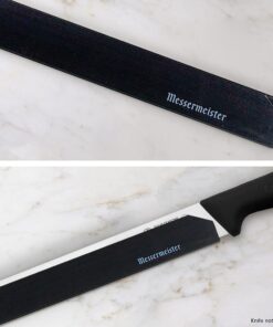Messermeister 12” Slicer Edge-Guard, Black - Fashionable & Functional Knife Protector for Carving & Slim-Blade Knives - 2 Blade Entry Notches - 12.5” x 0.9375” 12.5” x 1.25" 14 714fCYNuSZL