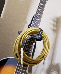 GLS Audio Instrument Cable - 1/4 Inch TS to 1/4 Inch Instrument Cable for Bass/Electric Guitar- Brown/Yellow Braided Tweed, 20ft 20 Ft. Straight Gold 29 714fa2JHqPL