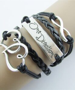 Ebuyingcity Fashion Infinite Bracelet Leather Knit Rope Love Direction Heartpunk Charms 11 714gSNAj5AL