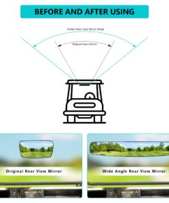10L0L Golf Cart Rear View Mirror Universal for EZGO Club Car Yamaha, Adjustable Golf Cart Mirror with Extra Wide 270 Degree Panoramic Rearview Mirror-16.5 Inch 18 714gblkMY6L