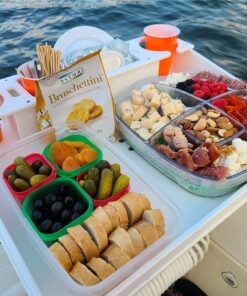 Docktail Bar Utility Boat Table - Includes Rod Holder Mount | Boat Caddy Organizer, Portable Boat Table and Boat Bar, Marine Tables for Boats with Cup Holders, Boat Storage Accessories A - White 9 714iretVxyS