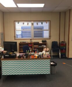 The Macbeth Collection Self Adhesive Shelf Liner - 2 Pack - Rugby Chevron Aqua Pop 29 714j82o3YL