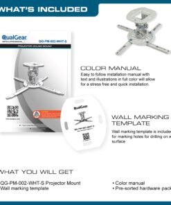 QualGear Qg-PM-002-Wht-S Projector Ceiling Mount Accessory , White 30 714jq5oXqWL