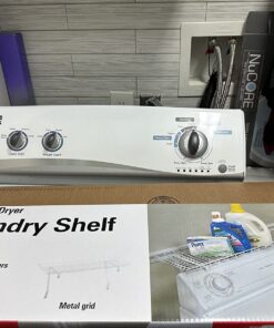 Household Essentials 05100 Rear Display Over-The-Washer Storage Shelf | Organize and Store Laundry Room Supplies | White 47 714juQJp7OL