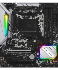 Alternative view of ASRock B450M STEEL LEGEND Socket AM4/ AMD Promontory B450/ DDR4/ Quad CrossFireX/ SATA3&USB3.1/ M.2/ A&GbE/ MicroATX Motherboard