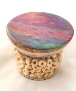 ComSaf Airtight Canisters for Bulk Food Storage Set of 3-17/22/43oz, BPA Free High Borosilicate Glass Cookies Jar with Bamboo Lid, Cylinder Cereal Container with Sealing 17oz/22oz/43oz 49 714k1bGKd3L