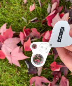 Formline LED Illuminated Jewelers Loupe/Trichome Scope (60x + 30x Lens) - Magnifier Made for Gardening, Jewelry, Antiques, Coins, Rocks, Stamps, Hobbies, Watches, Photos and Science (White/Silver) White 18 714lOj2JVYL