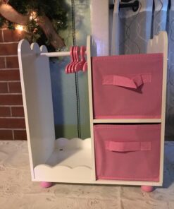 Emily Rose Doll Furniture | USA Business | 18 Inch Doll Clothes Closet Accessory - Wooden Doll Accessories Toy Playsets | 5 Free Wooden 18" Doll Hangers and 2 Large Storage Bins - Butterfly 36 714laxhXAZL