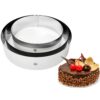 NewlineNY Stainless Steel Cake Mousse Rings for Creating Round Appetizers, Molded Salads, Cakes, Mousse and Desserts, 3 Round Cake Mousse Flan Rings 8", 9.5" 10.5" Set Round Cake Mousse Ring
