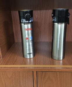 Thermos Sipp 16-Ounce Leak Proof Drink Bottle with Tea Infuser, Black, Stainless Steel UNITS 55 714mo zh mL