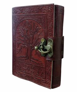 Leather Celtic Tree of Life Book of Shadows Blank Spell Book Wicca 5" Brown 31 714nzUigFUS