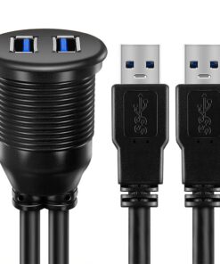ICESPRING 2 Ports Dual USB 3.0 Male to USB 3.0 Female AUX Flush Mount Car Mount Extension Cable for Car Truck Boat Motorcycle Dashboard Panel -(3 Feet) 32 714oUW7RgLL