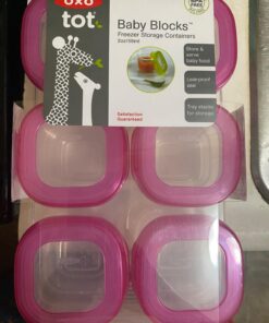OXO Tot 2 ounce Baby Blocks Food Storage Containers, Pink 25 714pnaaUONL