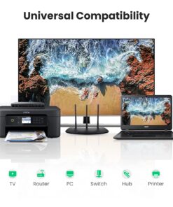 UGREEN RJ45 Coupler Ethernet Extender Connector 10 Pack Inline Coupler Cat7 Cat6 Cat5e Ethernet Cable Adapter Female to Female Black 11 714pqiE08AL