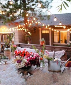 SUNSGNE 50ft Outdoor Globe String Lights G40 Patio String Lights with 53 Bulbs Connectable Commercial Hanging Lights for Christmas Patio House Backyard Balcony Party Wedding Decor, Black 50 Ft 18 714qxMk OPL