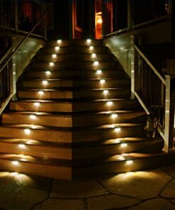 Lightess Solar Stair Lights Outdoor LED Deck Step Lighting Stainless Steel for Paths Patio Pack of 6 Cool White 22 714r8pPkEdL