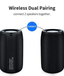 MusiBaby M68 Wireless Bluetooth Speaker, Portable, Waterproof, 1500 Minute Playtime, Dual Pairing, 360 Stereo Sound, Amazing Bass, Black 30 714rASQ 6PL