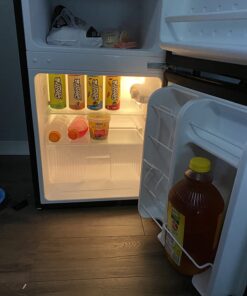 Midea WHD-113FB1 Double Door Mini Fridge with Freezer for Bedroom Office or Dorm with Adjustable Remove Glass Shelves Compact Refrigerator, 3.1 cu ft, Black 50 714rRvNdhL